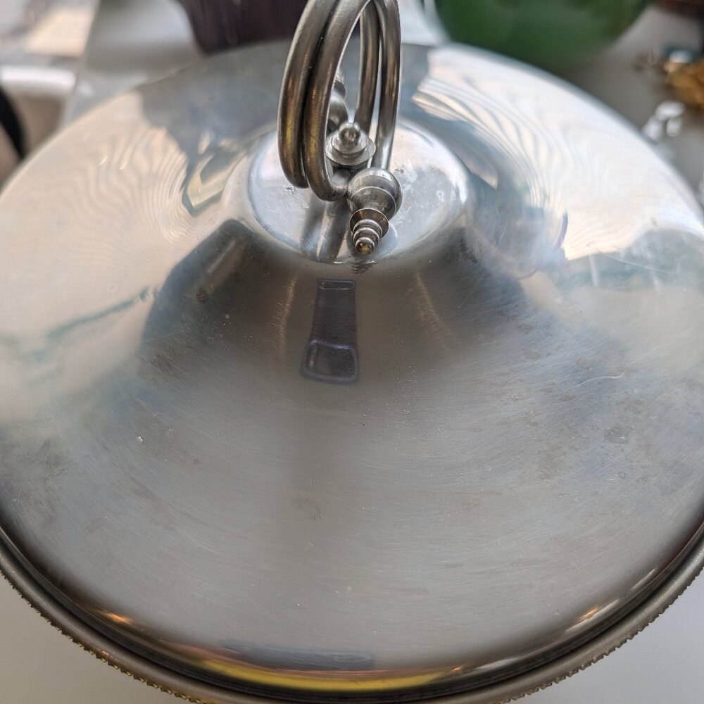 Vintage 1950 B.W. Buenilum Hammered Aluminum Casserole Dish  No Liner 9x9.5” MCM